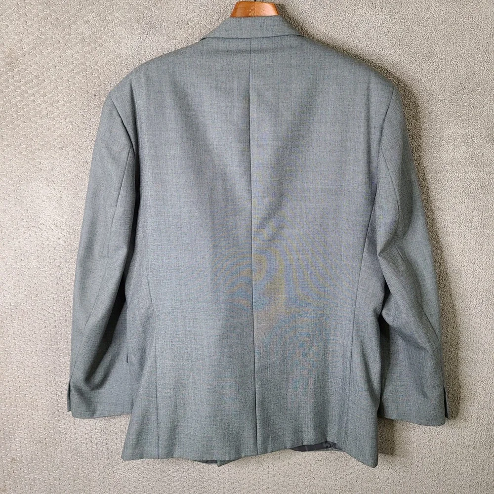 Egon Von Furstenberg Jacket Mens 44L Gray Blazer Double Breasted Wool Blend VTG